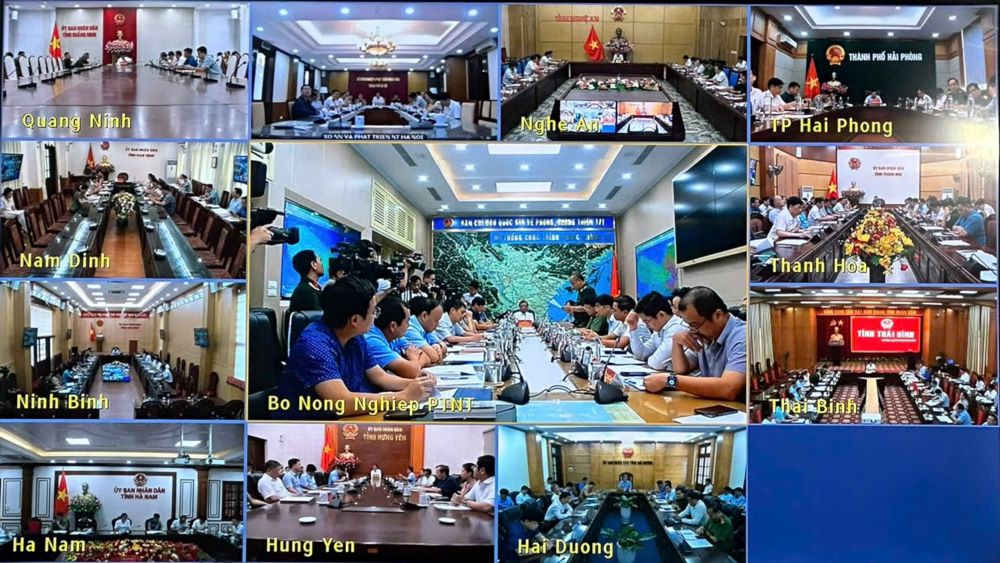 Lãnh đạo nhiều địa phương tham dự hội nghị trực tuyến.