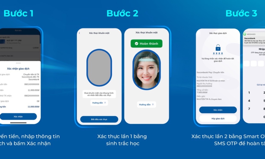 Sacombank triển khai xác thực sinh trắc học khi giao dịch trực tuyến - Ảnh minh họa.