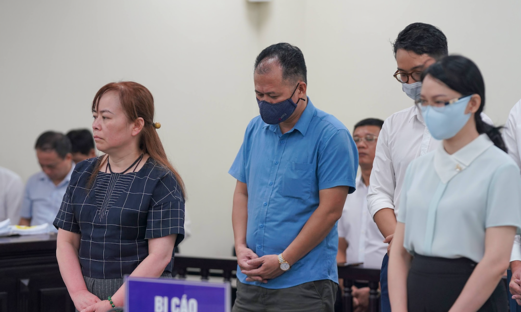Các bị cáo tại tòa.