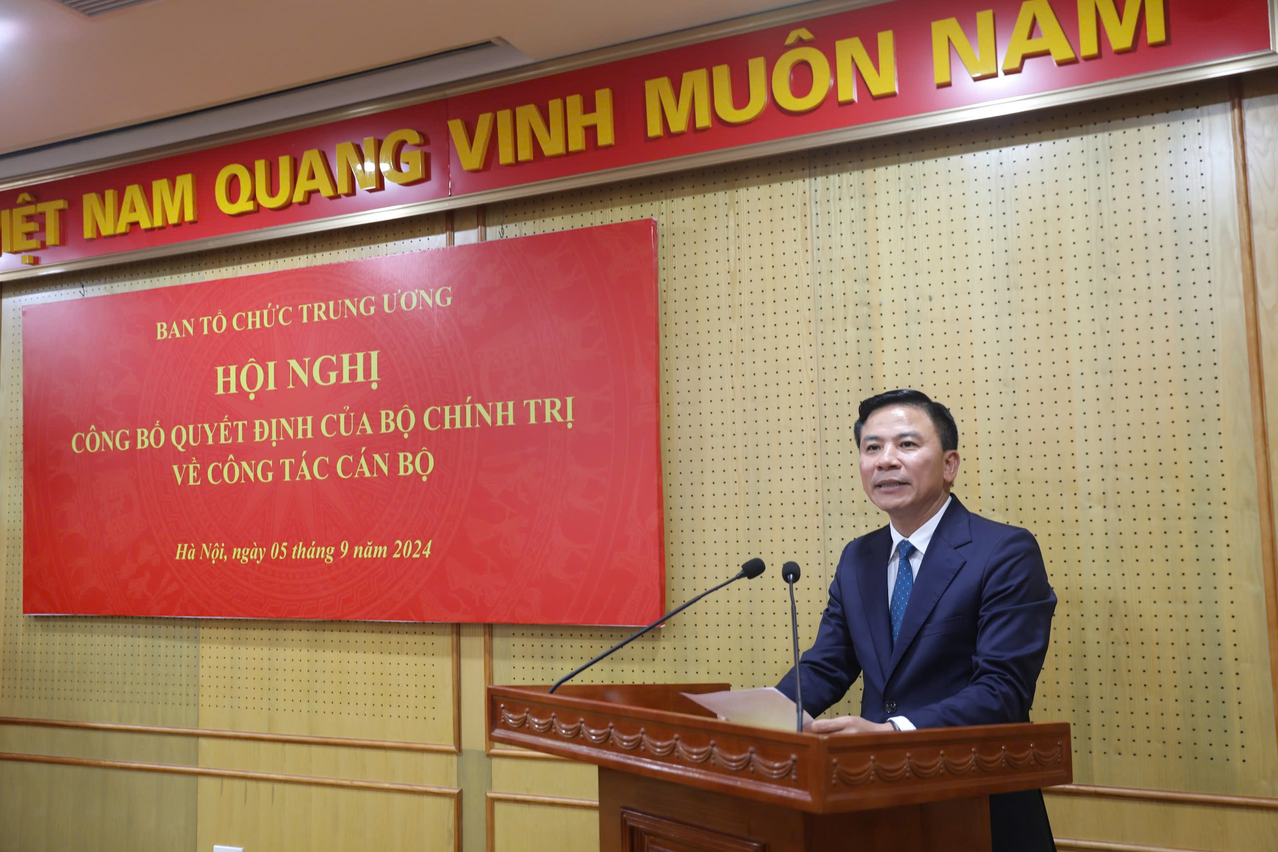 Tân Phó Trưởng Ban Tổ chức Trung ương Đỗ Trọng Hưng phát biểu nhận nhiệm vụ