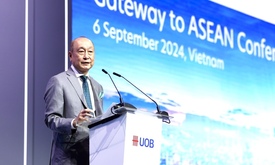 Ông Wee Ee Cheong, Phó Chủ tịch kiêm Tổng giám đốc Ngân hàng UOB (Singapore) phát biểu khai mạc Hội nghị.