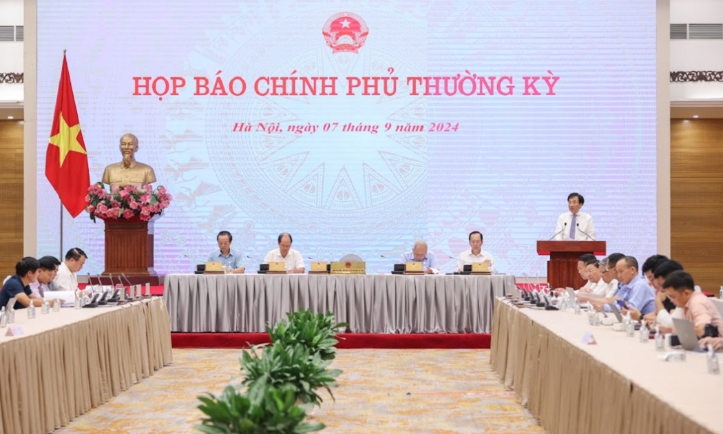 Buổi họp báo Chính phủ thường kỳ tháng 8, diễn ra chiều 7/9, tại Hà Nội.