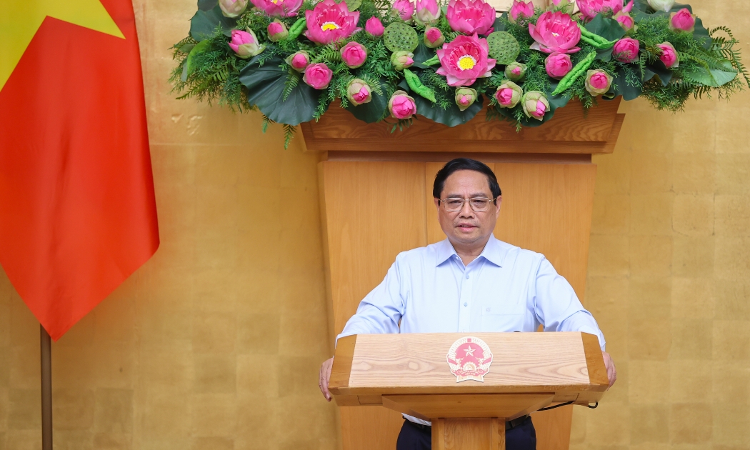 Thủ tướng Chính phủ Phạm Minh Chính chủ trì phiên họp Chính phủ thường kỳ tháng 8/2024 - Ảnh: VGP