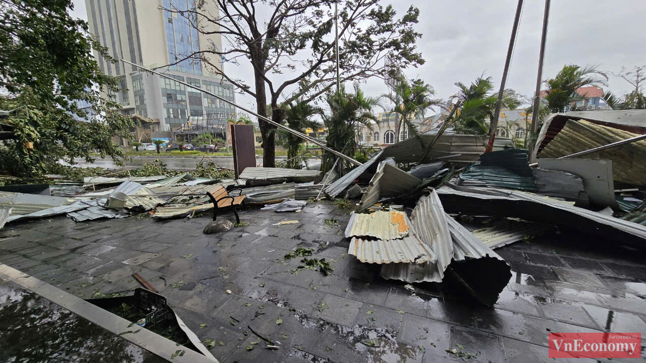 Nhiều &ocirc; t&ocirc; hư hỏng&nbsp;do bị va đập v&agrave;o c&acirc;y xanh hoặc c&acirc;y&nbsp;đổ v&agrave;o, nhiều c&acirc;y xanh hoặc c&ocirc;ng tr&igrave;nh x&acirc;y dựng đổ xuống đường... khiến giao th&ocirc;ng tại một số tuyến đường bị ngừng trệ.