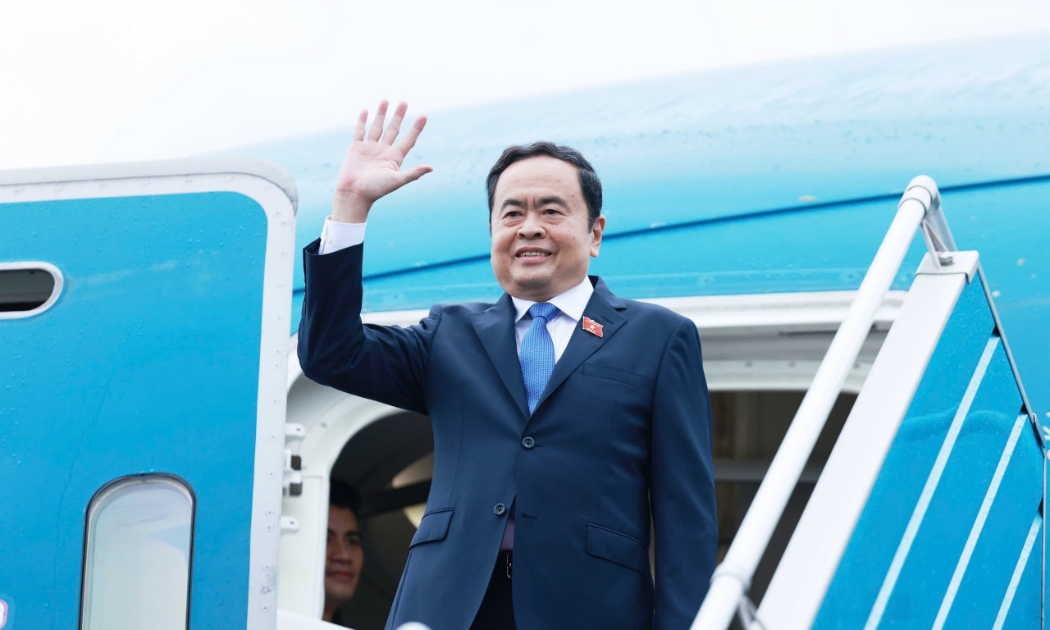 Chủ tịch Quốc hội Trần Thanh Mẫn cùng với Đoàn đại biểu cấp cao Quốc hội Việt Nam đã rời Hà Nội lên đường thăm chính thức Liên bang Nga - Ảnh: Quochoi.vn