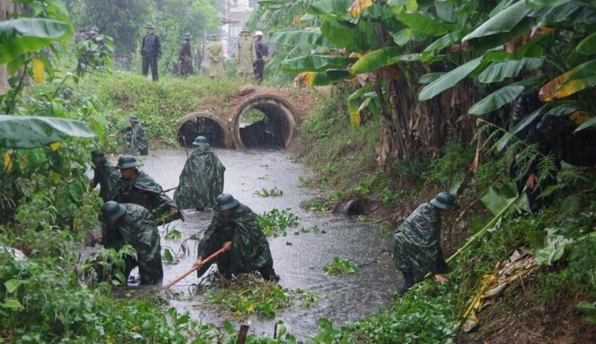Trung đoàn 3 (Sư đoàn 324, Quân khu 4) đã điều động 500 cán bộ, chiến sĩ đến giúp nhân dân Thanh Hóa nạo vét kênh mương, khơi thông cống rãnh nhằm giảm thiểu thiệt hại do ảnh hưởng của bão số 3 gây ra