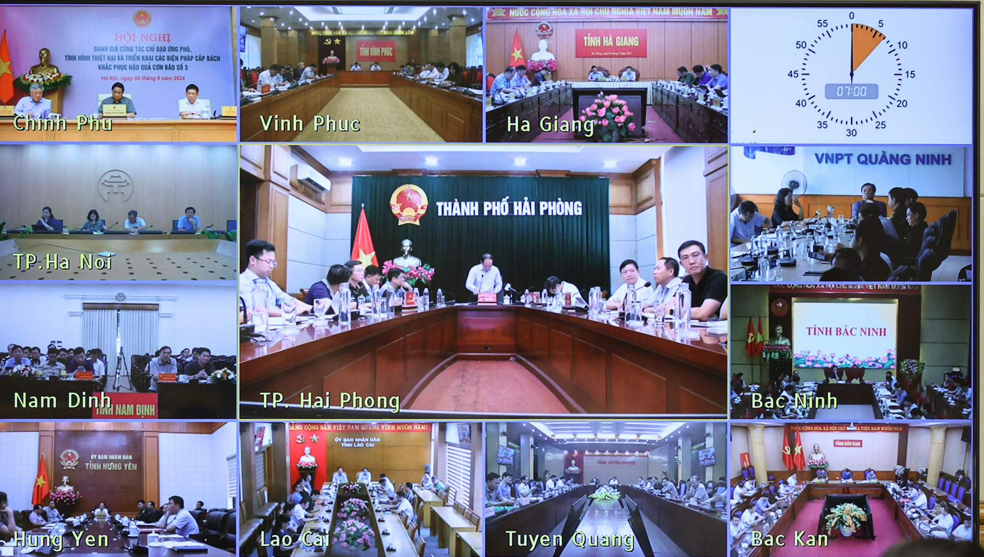 Các địa phương tham gia hội nghị theo hình thức trực tuyến - Ảnh: VGP