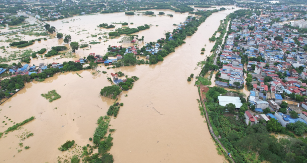 Thành phố Thái Nguyên đang bị ngập 17 phường.