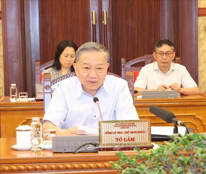Tổng Bí thư, Chủ tịch nước Tô Lâm chủ trì cuộc họp - Ảnh: TTXVN