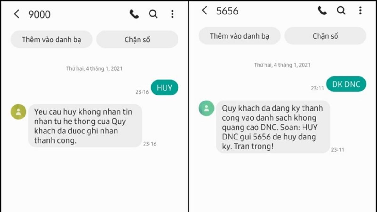 Cách HUY không nhận tin nhắn rác qua SMS - Ảnh minh họa.