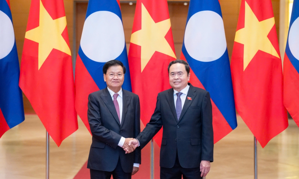 Chủ tịch Quốc hội Trần Thanh Mẫn hội kiến Tổng Bí thư, Chủ tịch nước Lào Thongloun Sisoulith - Ảnh: Quochoi.vn