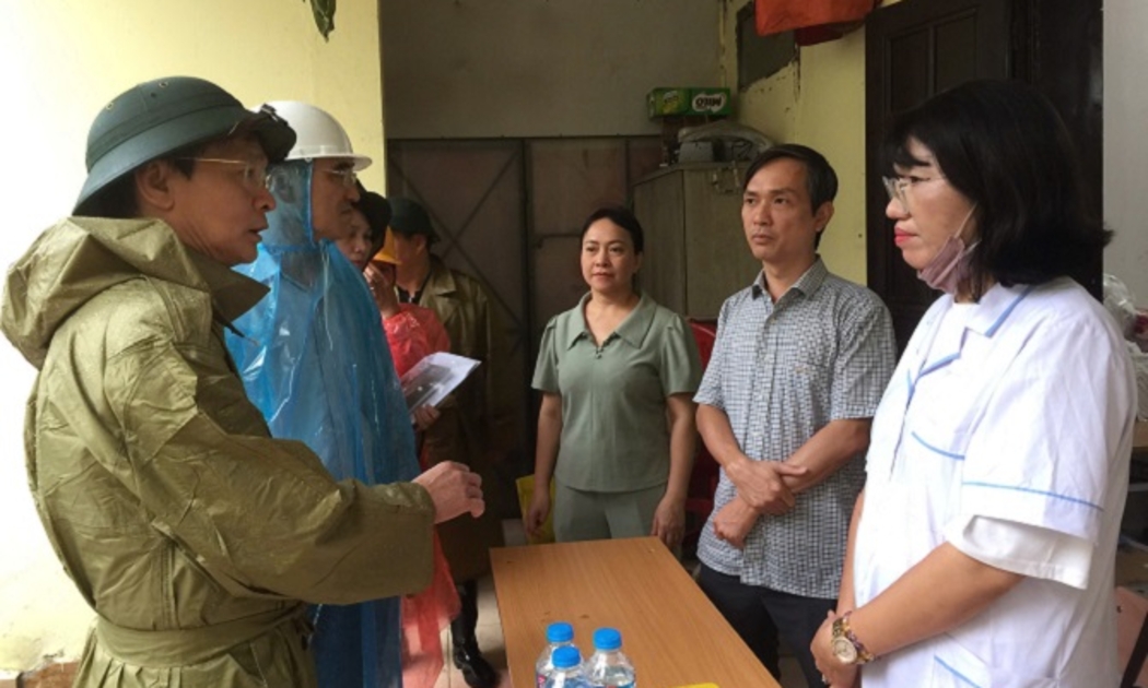 Sở Y tế Hà Nội kiểm tra công tác phòng chống lụt bão và đáp ứng y tế ngày 11/9. Ảnh: Sở Y tế Hà Nội. 