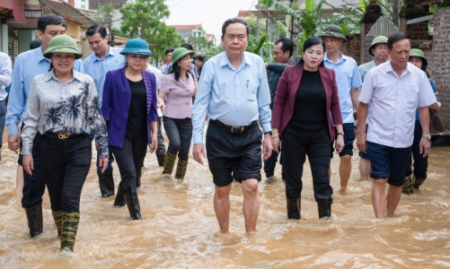 Chủ tịch Quốc hội Trần Thanh Mẫn chỉ đạo công tác khắc phục thiệt hại do bão số 3 tại Thái Nguyên