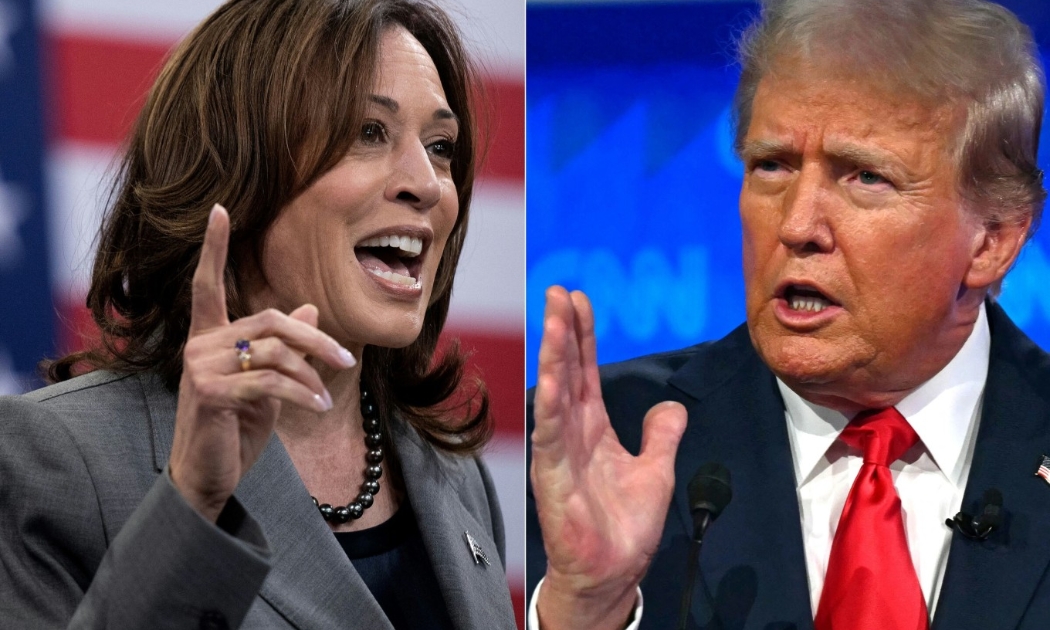 Bà Kamala Harris và ông Donald Trump. Ảnh: AFP.