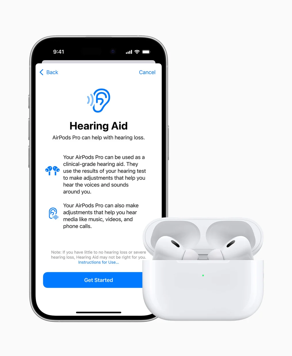 Màn hình tính năng kiểm tra thính giác trên iPhone.