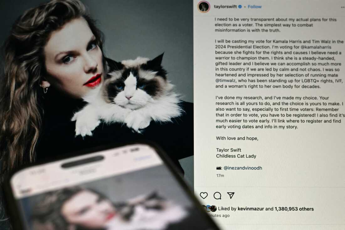 Bài đăng của nữ ca sỹ trên Instagram, đề cập cuộc tranh luận do Đài ABC News tổ chức tại Pennsylvania tối 10/9.