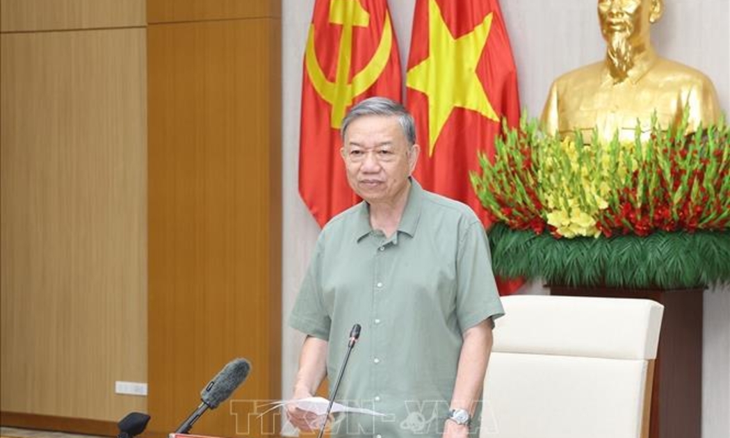 Tổng Bí thư, Chủ tịch nước Tô Lâm phát biểu tại cuộc làm việc với Ban Thường vụ Tỉnh ủy Phú Thọ - Ảnh: TTXVN