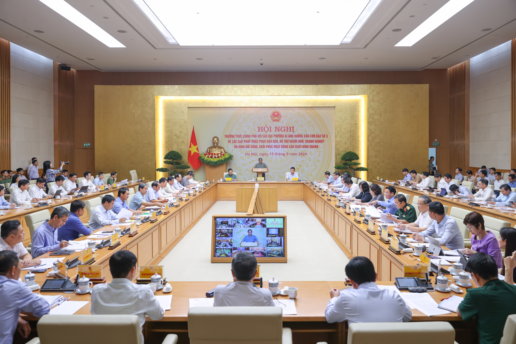 Đây là hội nghị thứ 2 của Thường trực Chính phủ sau cơn bão. 