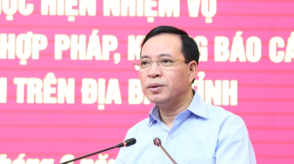 Ông Lại Thế Nguyên, Phó Bí thư Thường trực Tỉnh ủy Thanh Hóa phát biểu tại hội nghị. Ảnh Quốc Hương