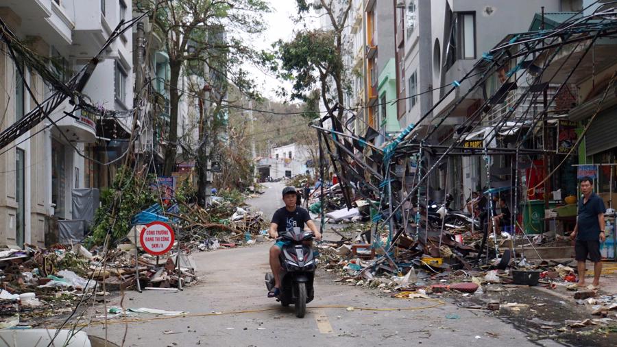 Cát Bà tan hoang sau bão số 3