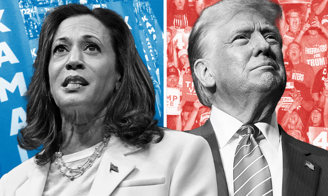 Phó Tổng thống Kamala Harris và cựu Tổng thống Donald Trump dự kiến đối đầu trong cuộc bầu cử vào ngày 5/11 tới - Ảnh: WSJ