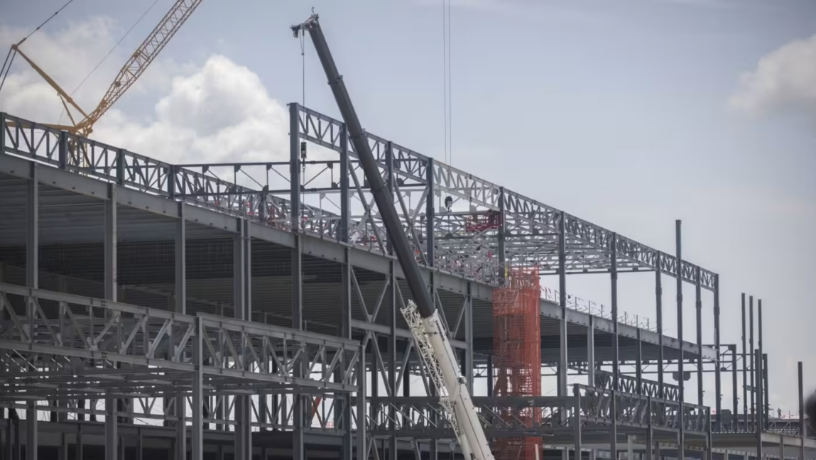 Nhà máy sản xuất xe điện và pin xe điện của Hyundai đang được xây dựng tại Ellabell, Georgia - Ảnh: Bloomberg