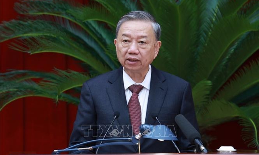 Tổng Bí thư, Chủ tịch nước Tô Lâm phát biểu bế mạc Hội nghị Trung ương lần thứ 10 khóa XIII. Ảnh: TTXVN.