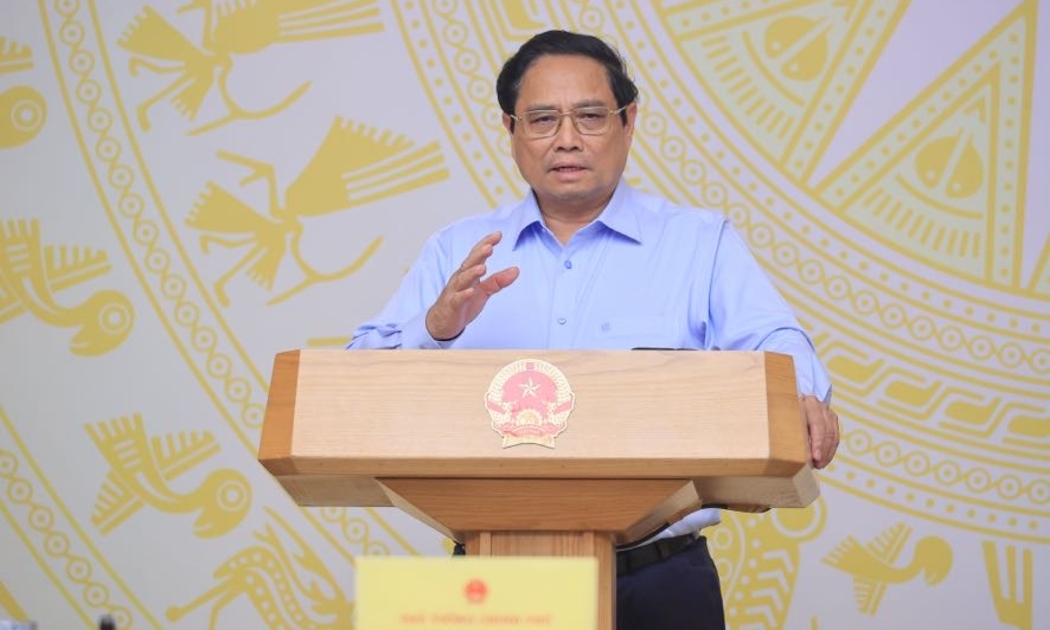Thủ tướng kết luận tại Hội nghị Thường trực Chính phủ với các ngân hàng thương mại cổ phần (Ảnh: VGP).