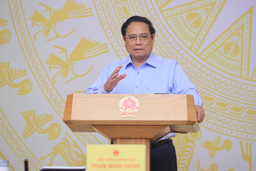 Thủ tướng kết luận tại Hội nghị Thường trực Chính phủ với các ngân hàng thương mại cổ phần (Ảnh: VGP).