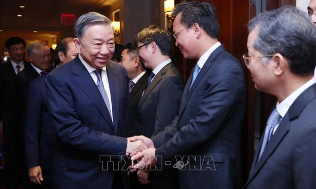 Tổng Bí thư, Chủ tịch nước Tô Lâm dự Tọa đàm Tăng cường hợp tác Việt Nam - Hoa Kỳ trong phát triển ngành công nghiệp bán dẫn và trí tuệ nhân tạo - Ảnh: TTXVN