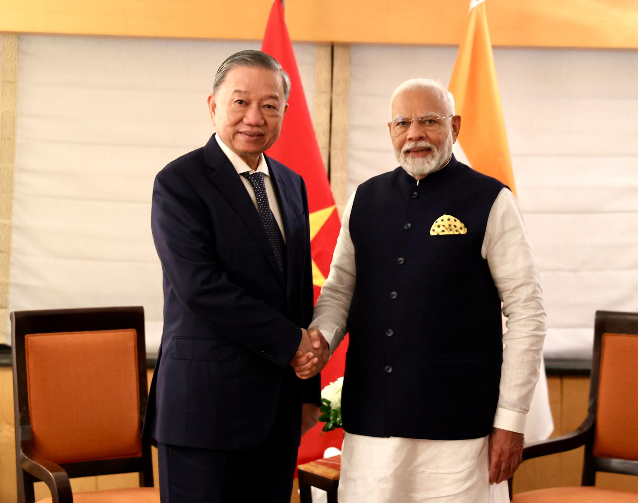 Tổng Bí thư, Chủ tịch nước Tô Lâm và Thủ tướng Ấn Độ Narendra Modi - Ảnh: VGP
