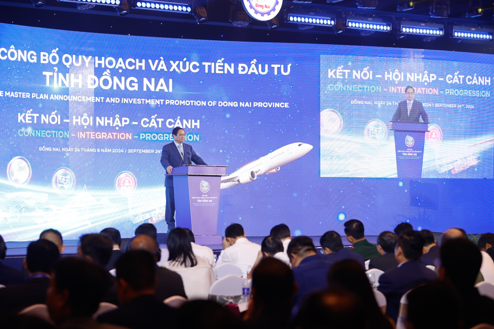 Thủ tướng nhấn mạnh, Đồng Nai có những điểm tựa vững chắc để phát triển vượt bậc và Quy hoạch tỉnh sẽ giúp Đồng Nai “kết nối, hội nhập và cất cánh” - Ảnh: VGP