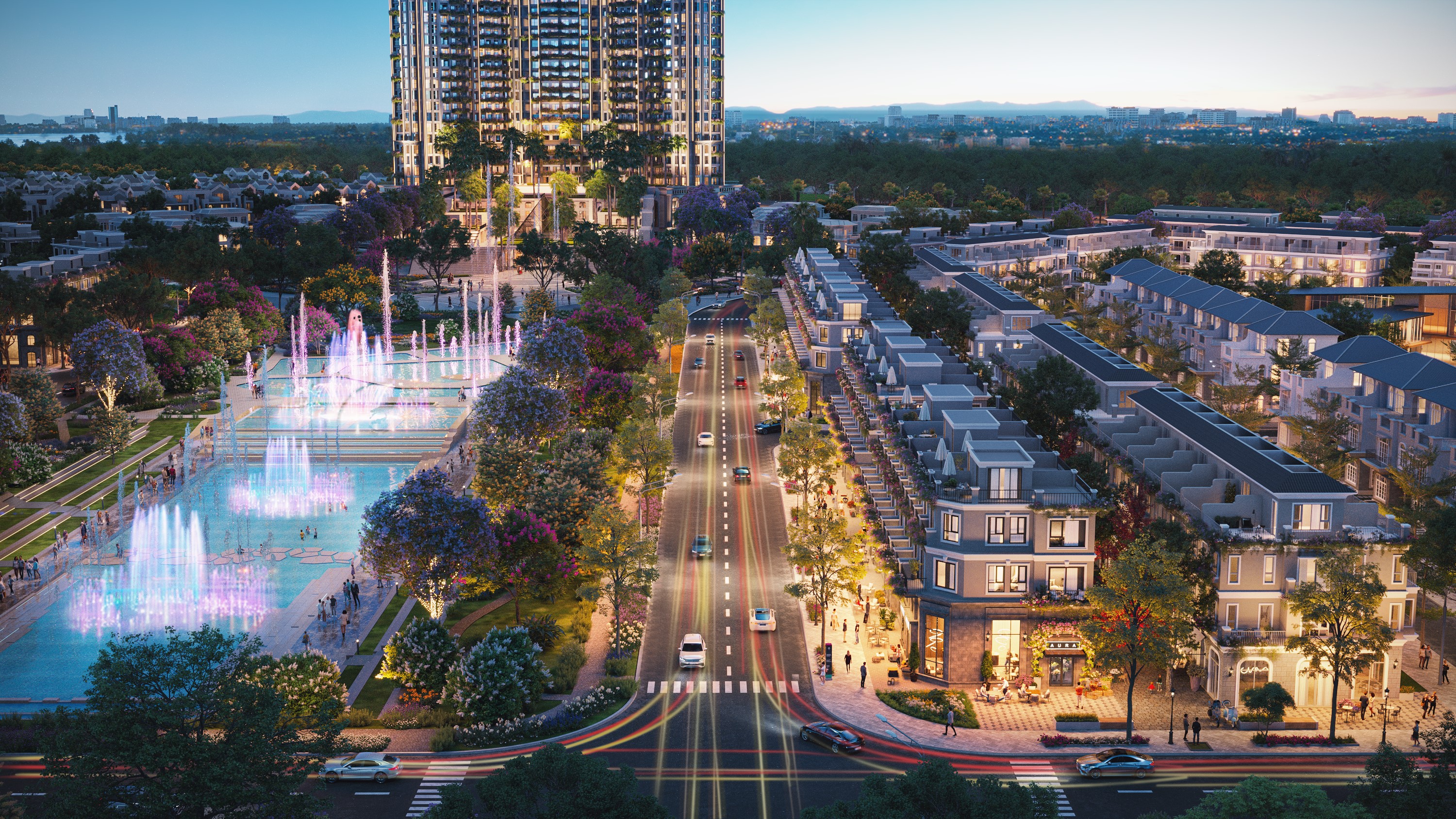 Central Plaza sẽ trở th&agrave;nh trung t&acirc;m kh&ocirc;ng ngủ, s&ocirc;i động nhất Eco Central Park.