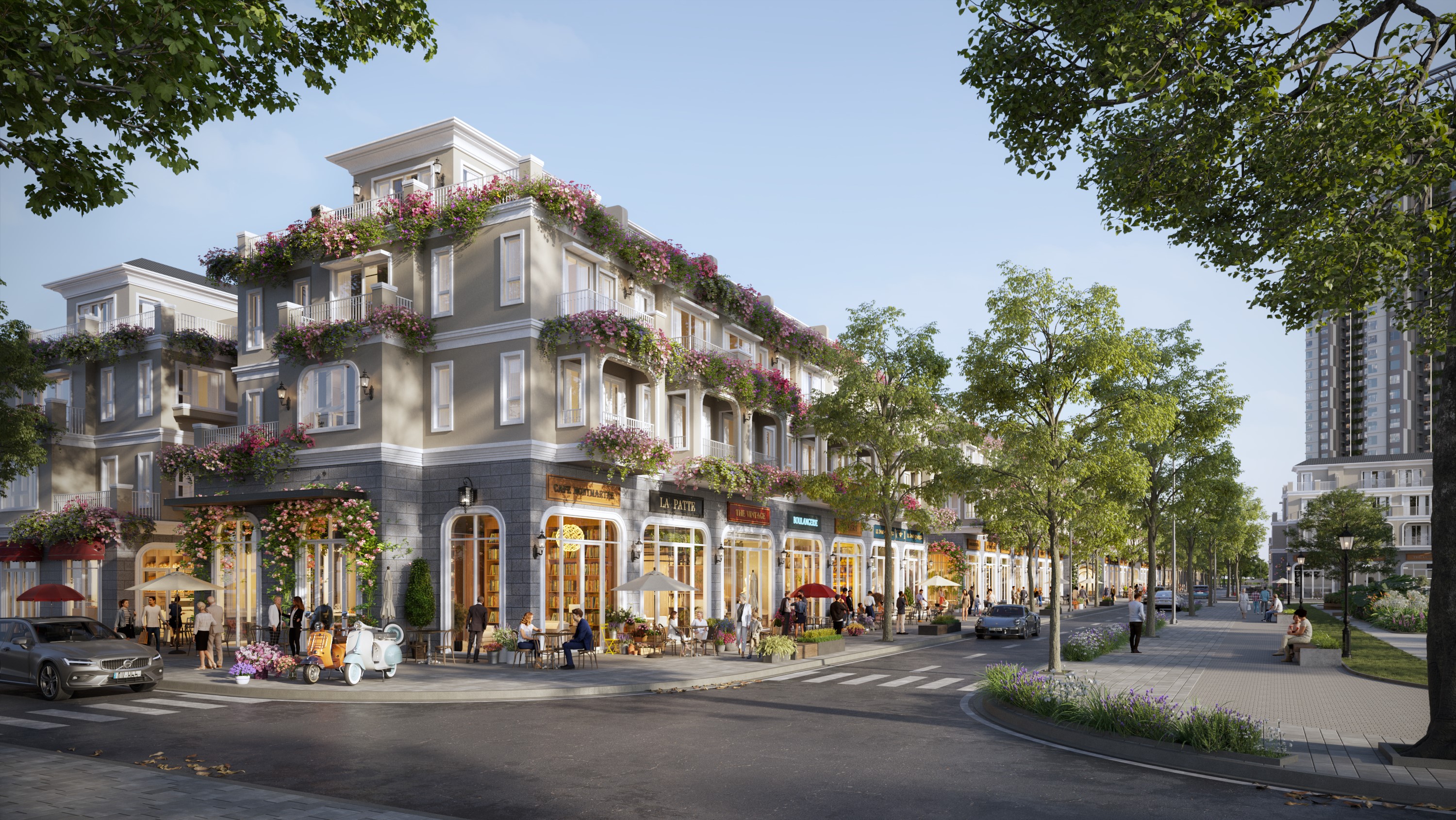 Nh&agrave; phố mang n&eacute;t kiến tr&uacute;c đặc trưng Ecopark.