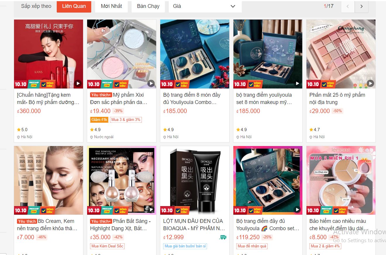 Tổng doanh thu đến từ mỹ phẩm Trung trên 3 sàn thương mại điện tử Shopee, Lazada và Tiki tại Việt Nam đạt 1.005 tỷ đồng.