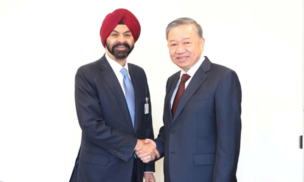 Tổng Bí thư, Chủ tịch nước Tô Lâm và Chủ tịch Ngân hàng Thế giới (WB) Ajay Banga - Ảnh: TTXVN
