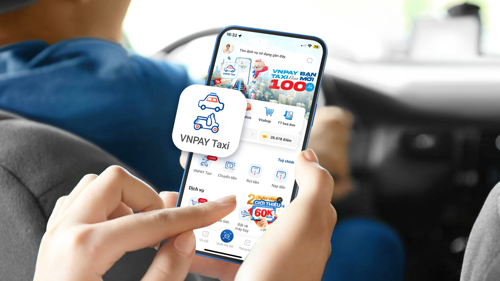 VNPAY Taxi có sẵn trên app ngân hàng và ví VNPAY.