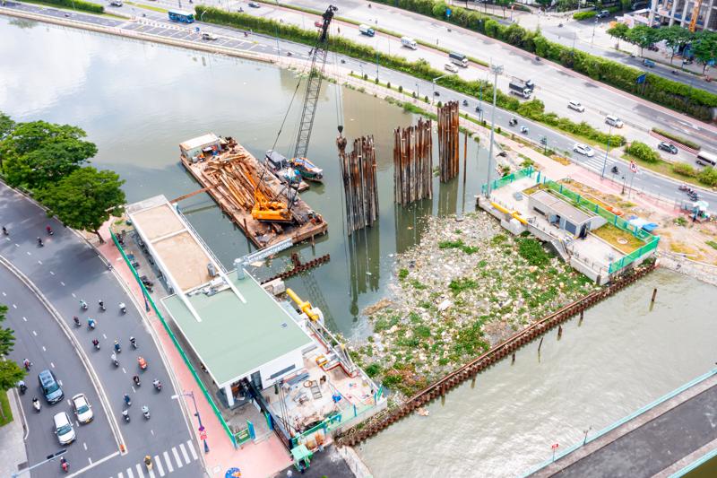 C&ocirc;ng tr&igrave;nh cống Bến Ngh&eacute; hiện đ&atilde; ho&agrave;n th&agrave;nh 97% tổng khối lượng.