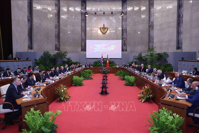 Quang cảnh hội đàm. Ảnh: TTXVN.