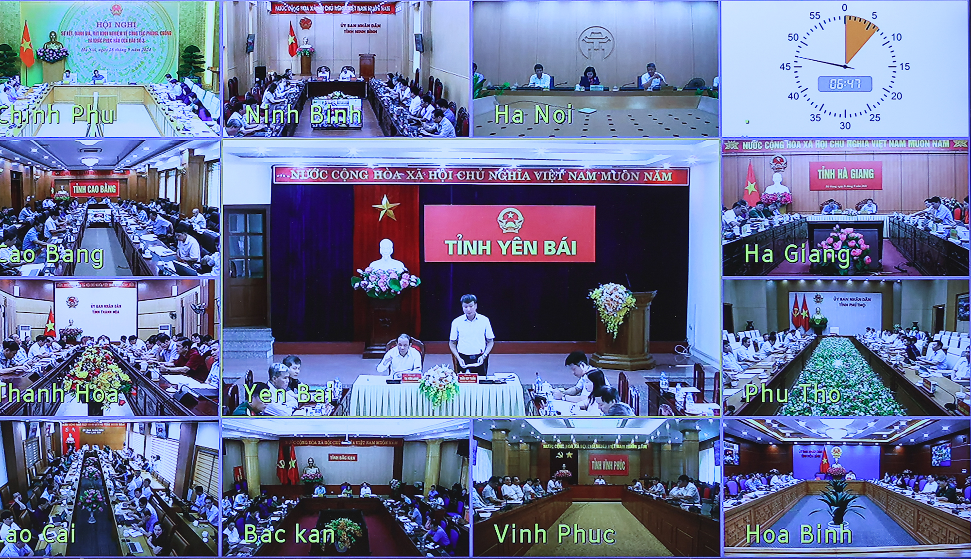 Các địa phương tham gia hội nghị theo hình thức trực tuyến - Ảnh: VGP