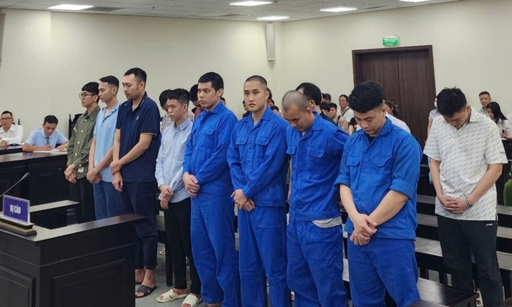 Các bị cáo tại tòa.