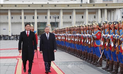 Lễ đón Tổng Bí thư, Chủ tịch nước Tô Lâm thăm cấp Nhà nước tới Mông Cổ