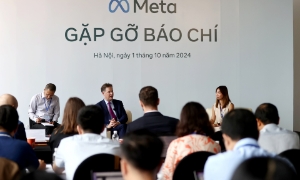 Ông Nick Clegg, Chủ tịch phụ trách Đối ngoại Toàn cầu, Meta tại buổi gặp gỡ báo chí