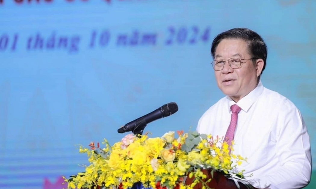 Trưởng Ban Tuyên giáo Trung ương Nguyễn Trọng Nghĩa, Phó Trưởng Ban Chỉ đạo 35 Trung ương phát biểu tại lễ trao giải.