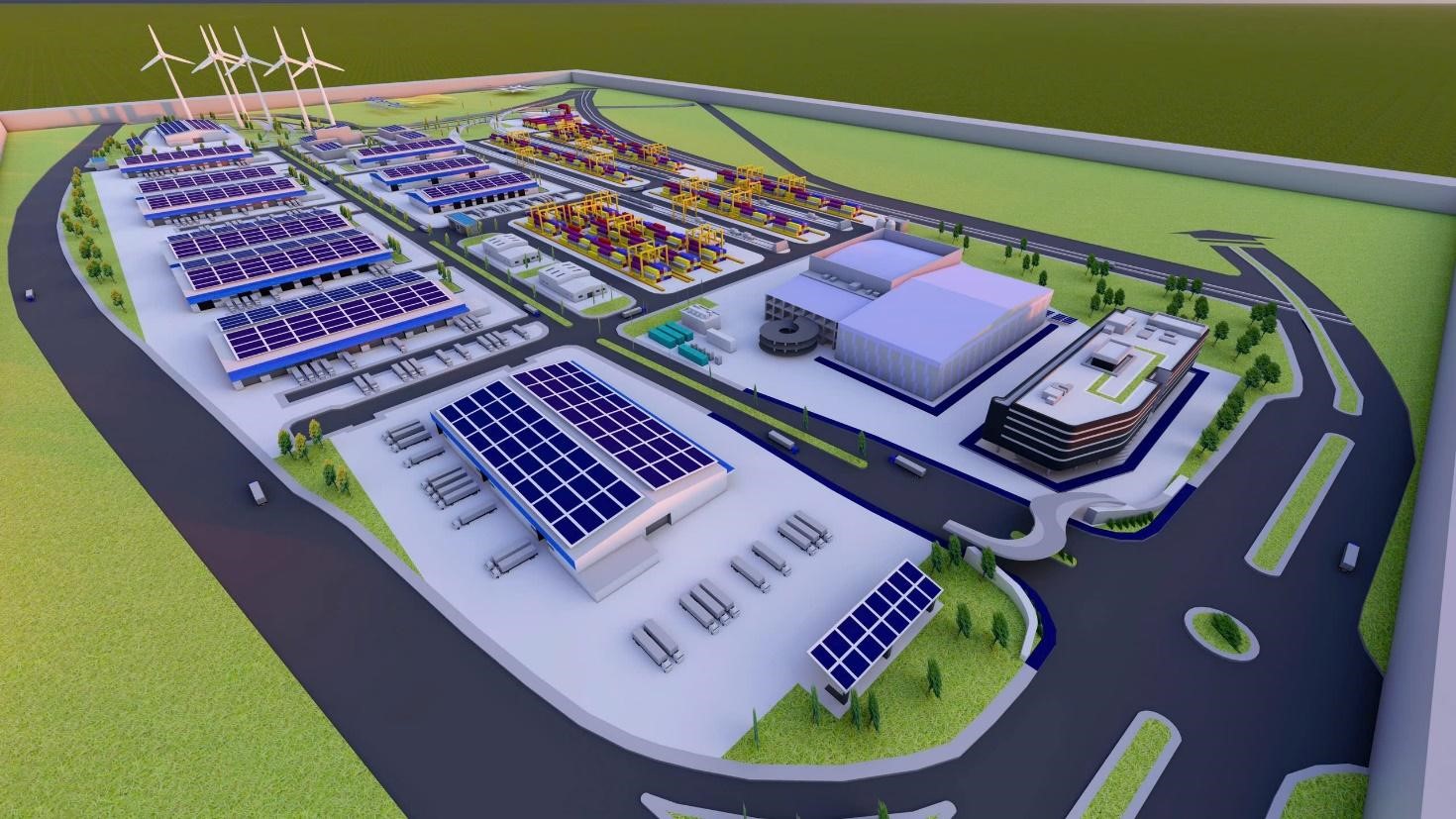 Phối cảnh Việt Nam SuperPort&trade; do Li&ecirc;n doanh T&T &ndash; YCH đầu tư ph&aacute;t triển.