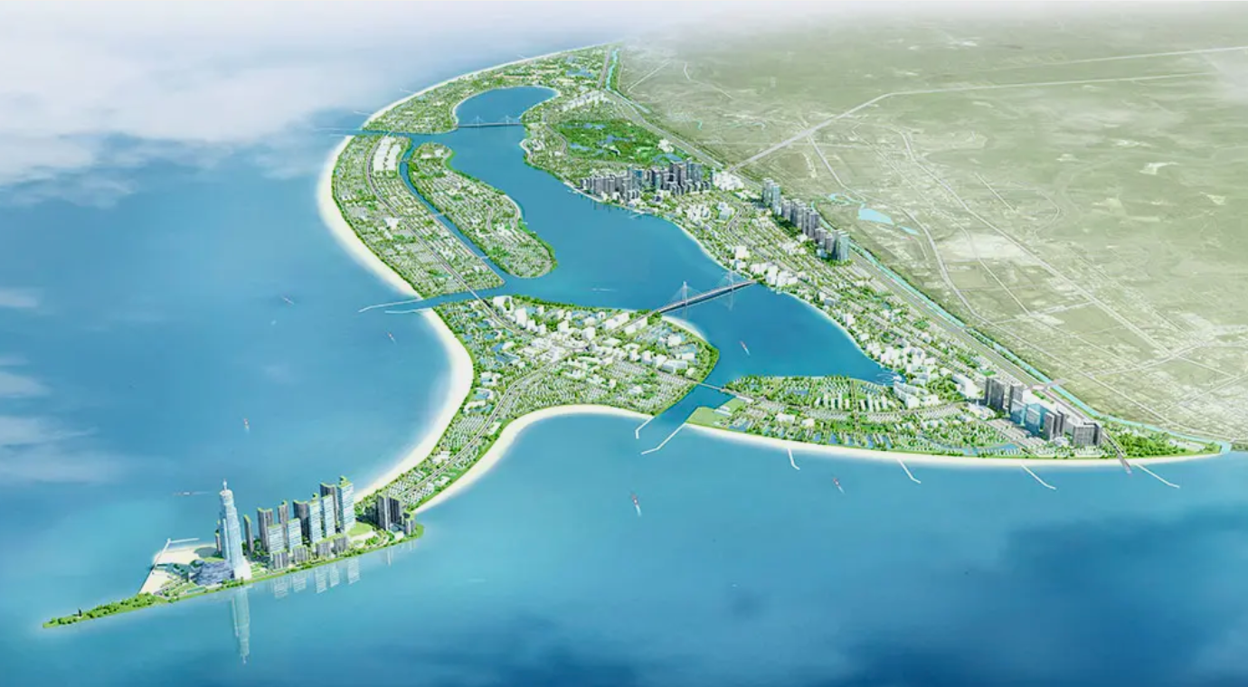 Phối cảnh to&agrave; th&aacute;p 108 tầng mũi Hải Đăng thuộc khu C, khu đ&ocirc; thị du lịch lấn biển Cần Giờ. (Nguồn: UBND huyện Cần Giờ)