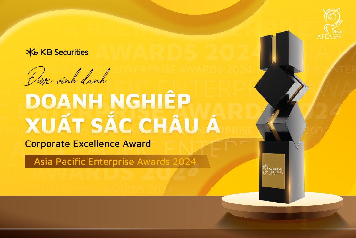 Cúp giải thưởng “Doanh nghiệp xuất sắc châu Á - APEA 2024