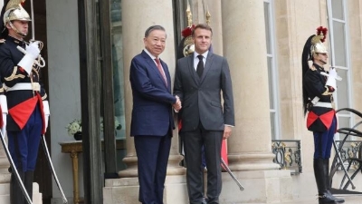 Top leaders of Vietnam and France hold talks