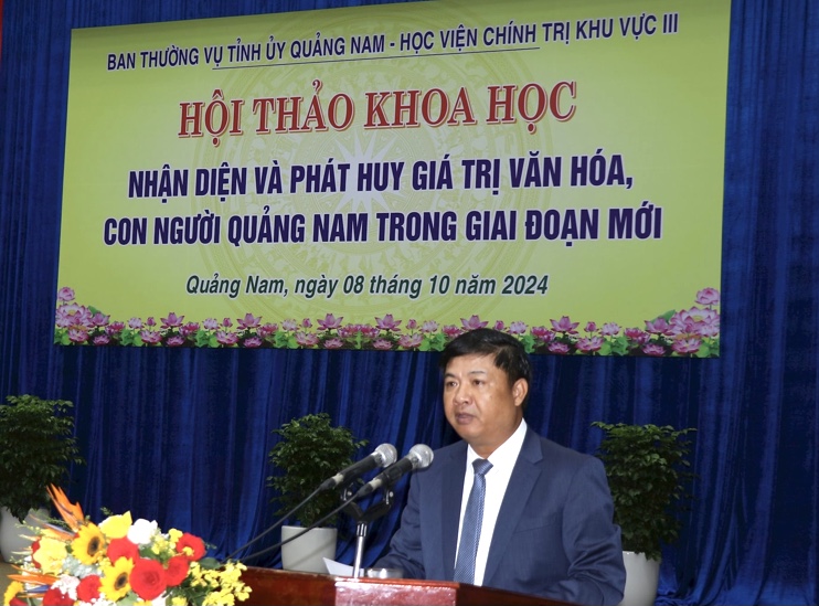 Bí thư Tỉnh ủy Quảng Nam Lương Nguyễn Minh Triết phát biểu khai mạc Hội thảo.