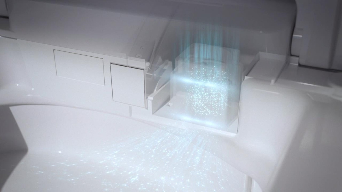 M&aacute;y tạo plasma được t&iacute;ch hợp trong bồn cầu VICLEAN-IH  gi&uacute;p l&agrave;m sạch kh&ocirc;ng kh&iacute;.